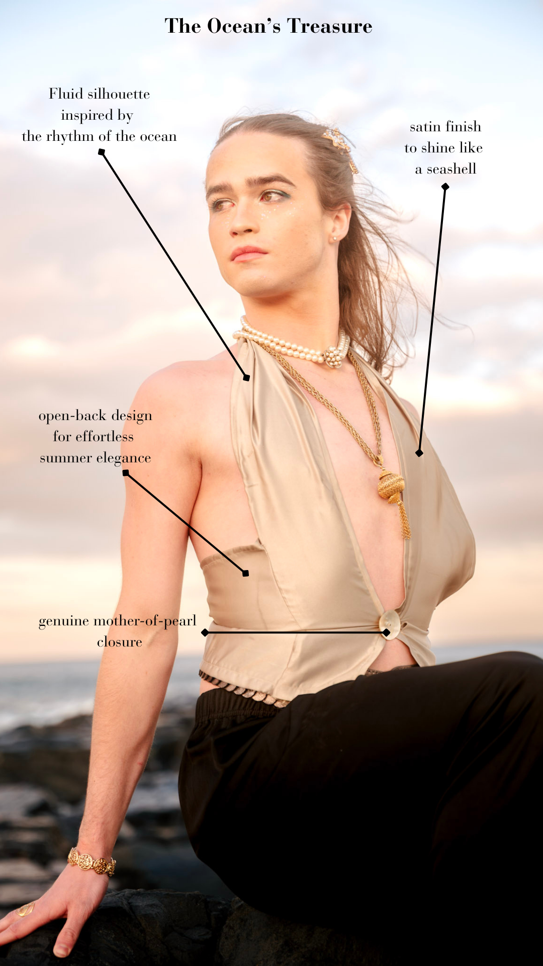 The Ocean's Treasure - Satin Top