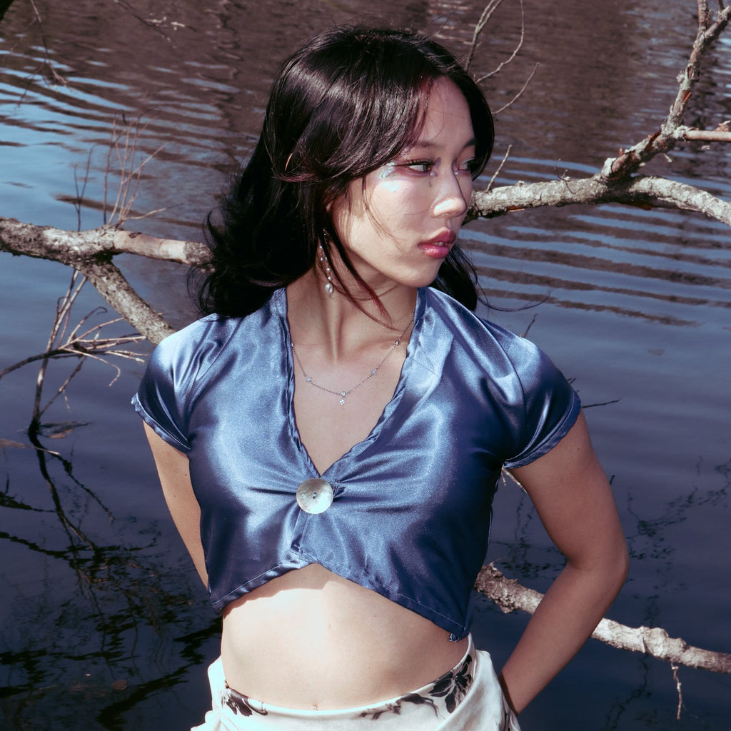 Sea Butterfly - Silk Charmeuse Top