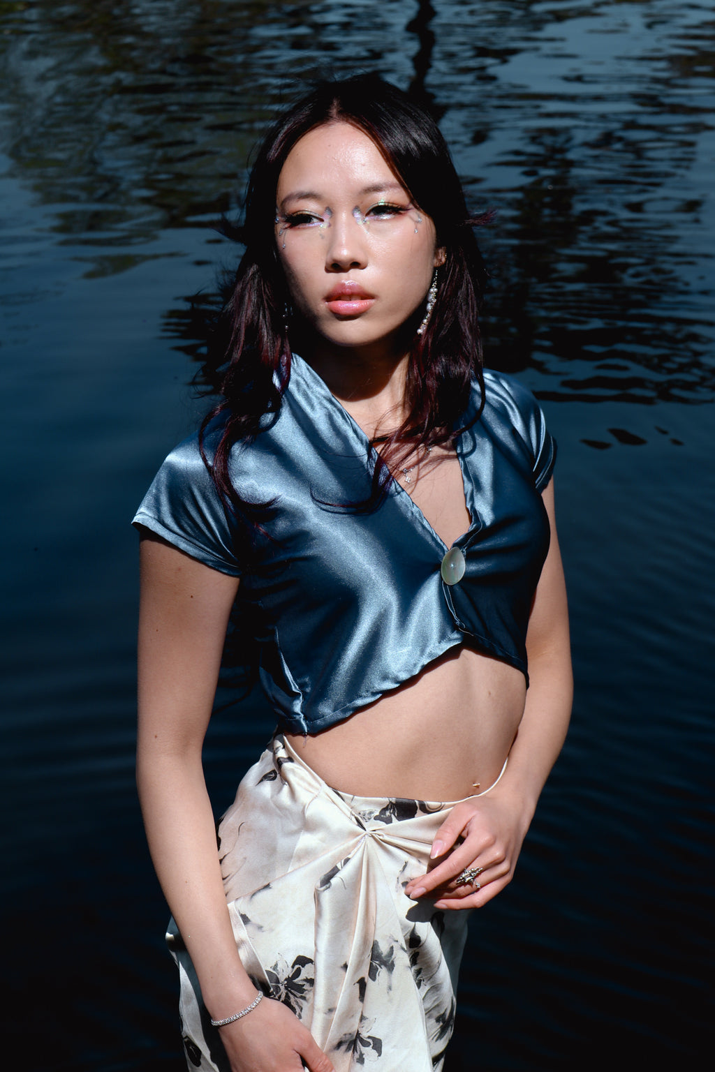Sea Butterfly - Silk Charmeuse Top