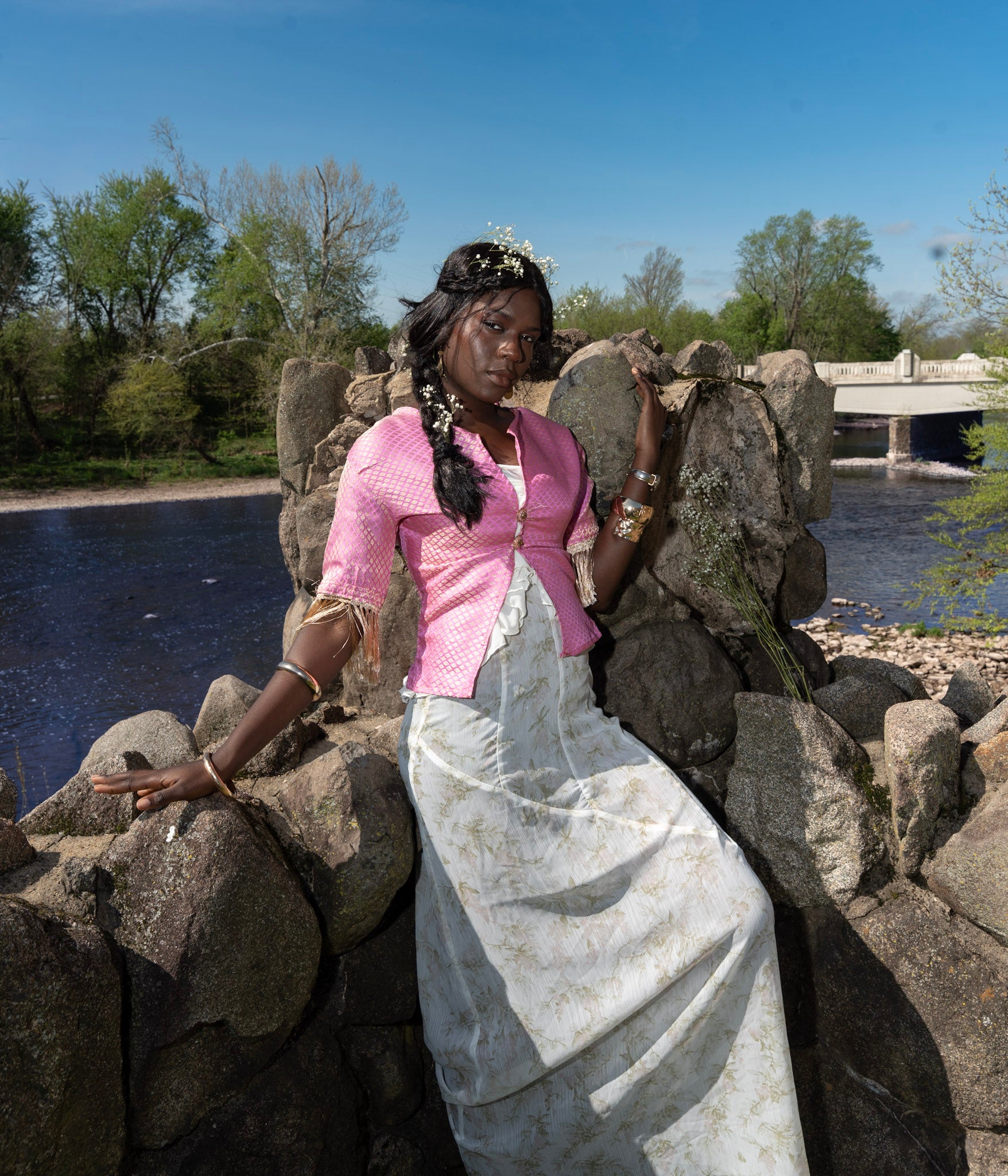 Empress of Love - Draped Brocade Shirt