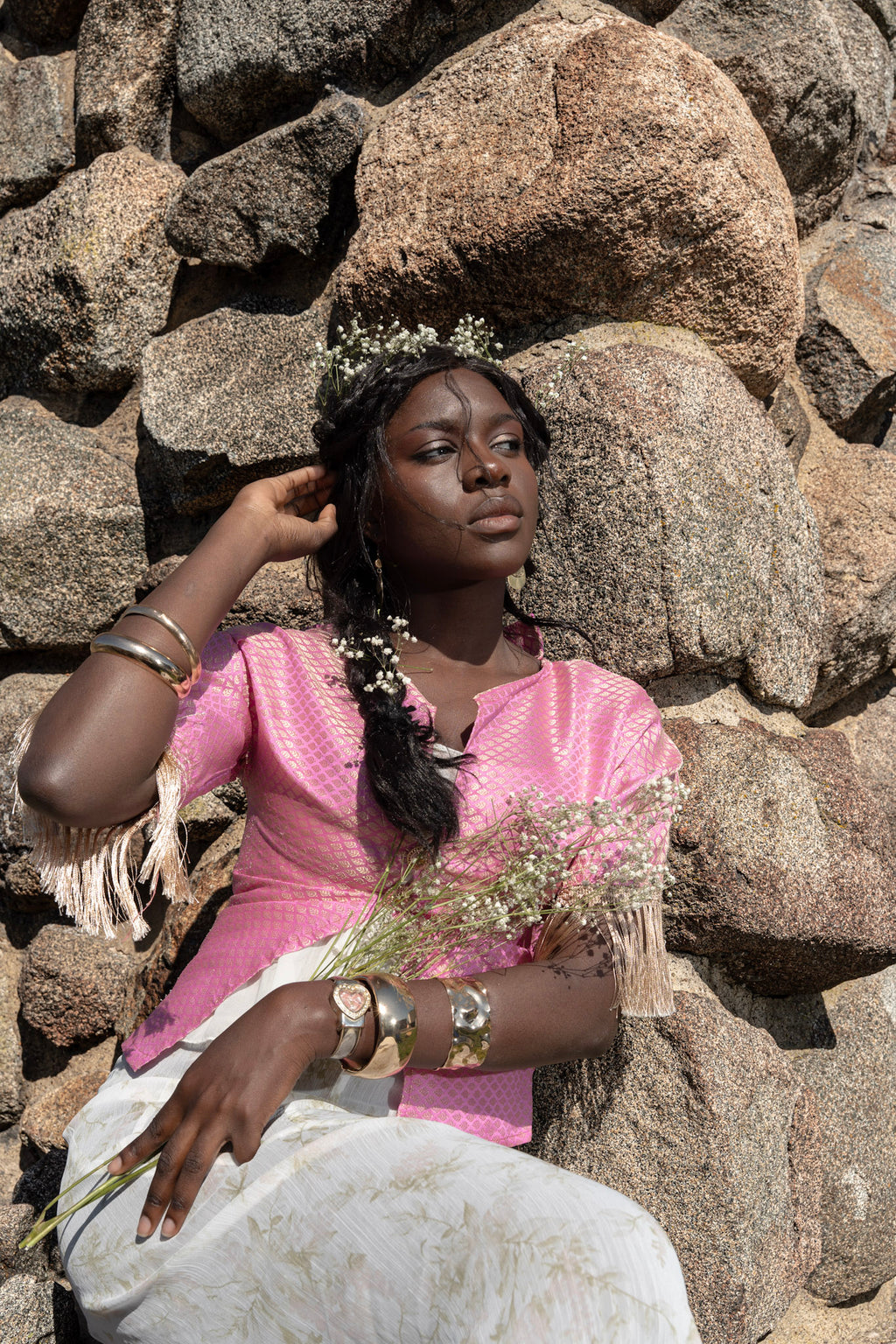 Empress of Love - Draped Brocade Shirt