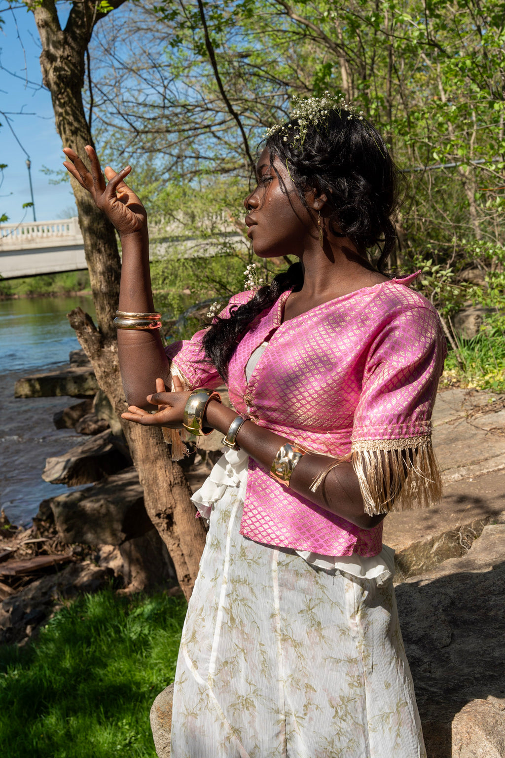 Empress of Love - Draped Brocade Shirt