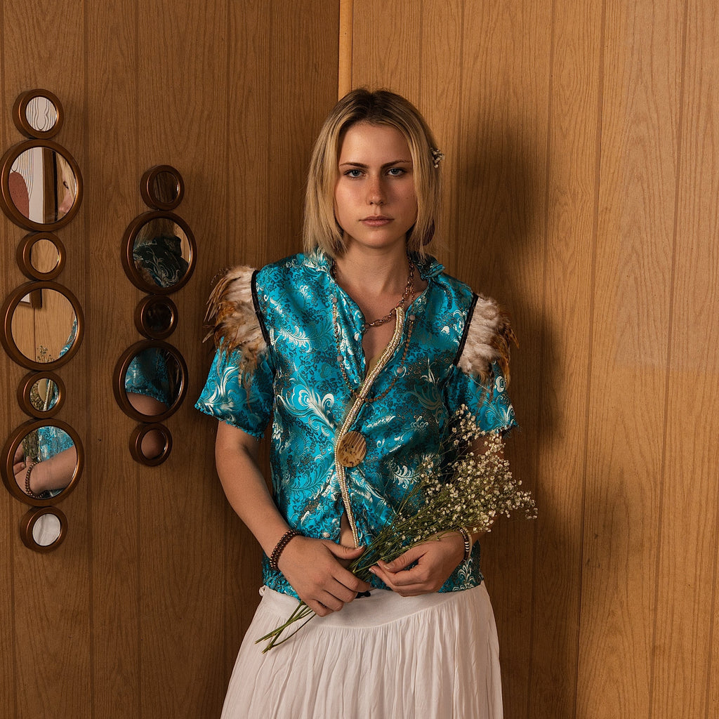 Fly High - Brocade Button-Up Shirt